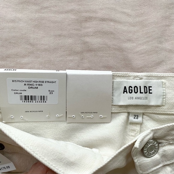 NWT AGOLDE 90'S PINCH WAIST HIGH RISE STRAIGHT JEAN in DRUM size 23 - Picture 5 of 5